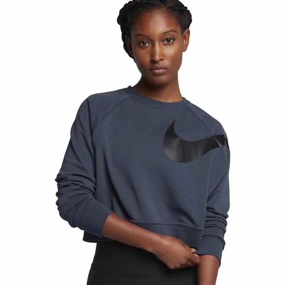Nike Tops - Nike Blue Cropped Crewneck